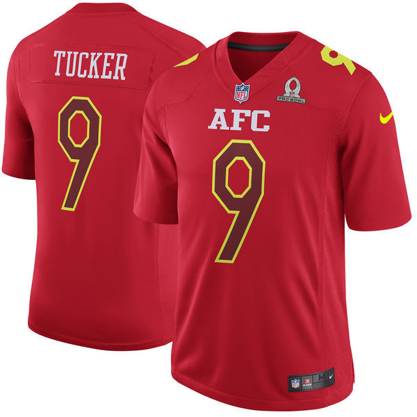 Men AFC Baltimore Ravens #9 Justin Tucker Nike Red 2017 Pro Bowl Game Jersey->cincinnati bengals->NFL Jersey
